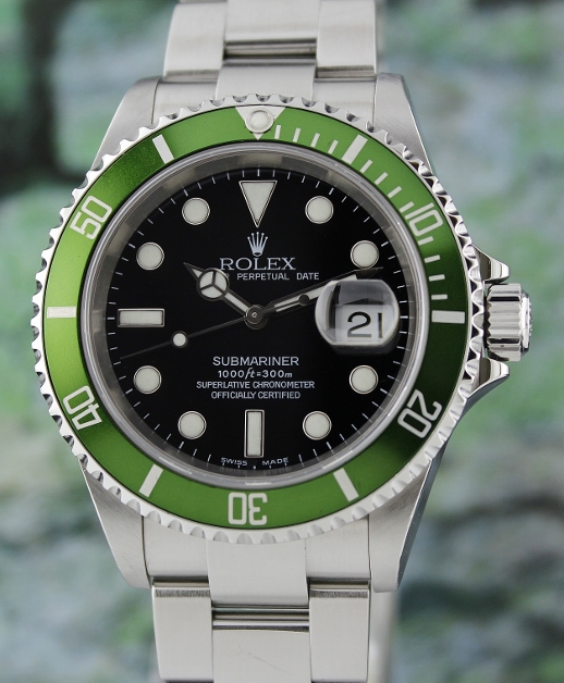 (image for) A ROLEX OYSTER PERPETUAL DATE " FLAT 4" / "GREEN" SUBMARINER